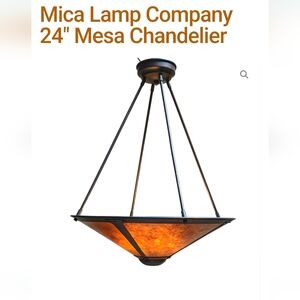 24" Mesa Chandelier - Amber Glass Pendant